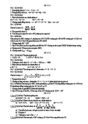 20 Đề thi học kỳ 1 Toán 8